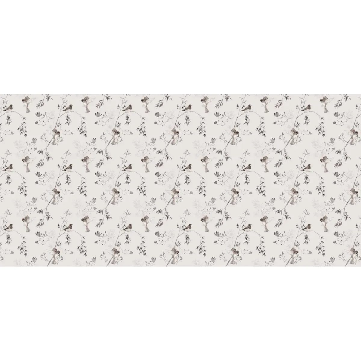 Illustration numéro 2 du produit Papier peint panoramique moineaux du japon beige 150x250cm