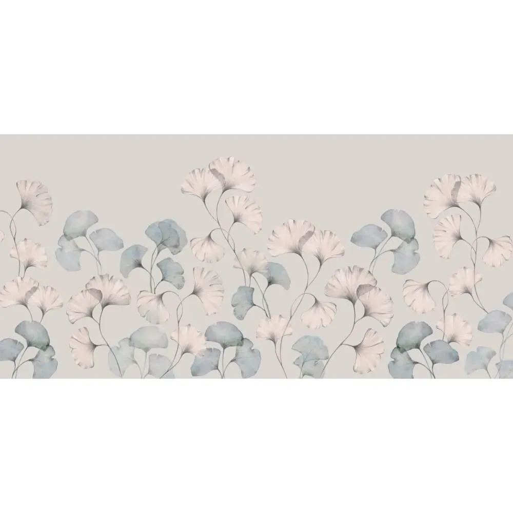 Illustration numéro 2 du produit Papier peint panoramique esprit gingko gris 150x250cm