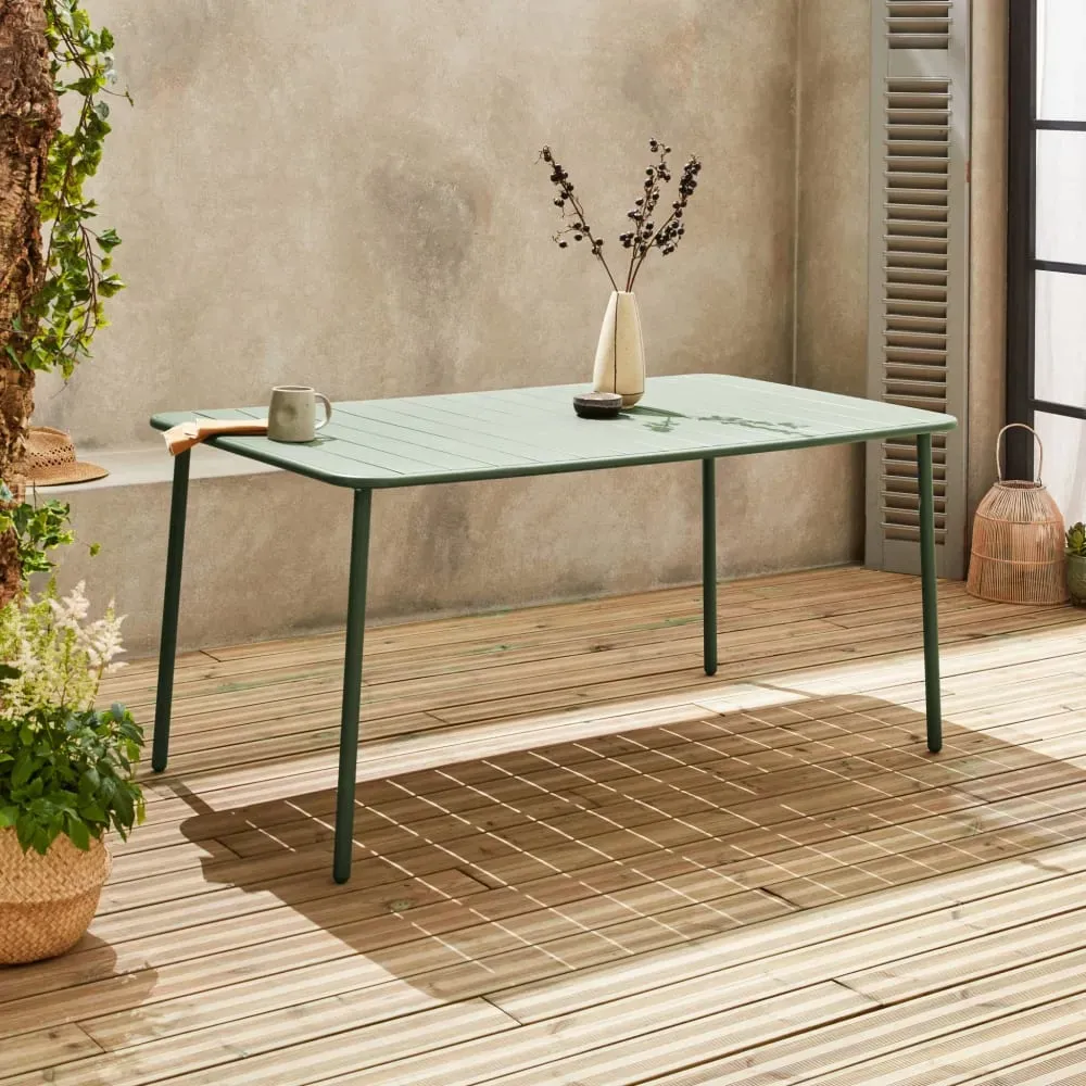 Illustration numéro 2 du produit Table de jardin métal 6-8 places, vert