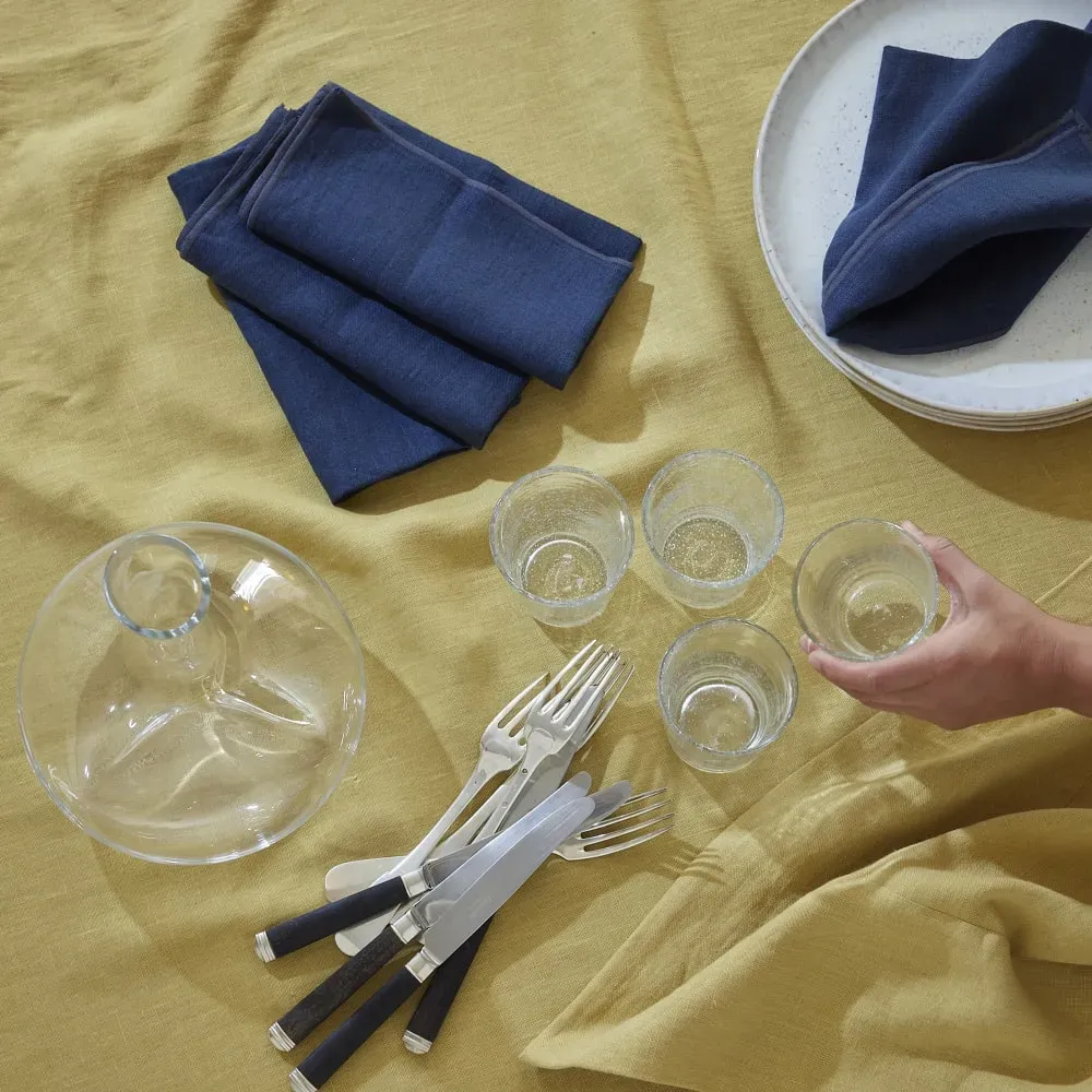 Illustration numéro 2 du produit Lot de 2 serviettes en lin lavé Safran 45x45cm