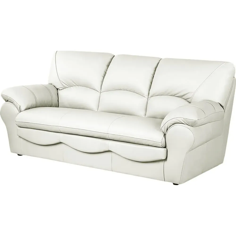 Illustration numéro 2 du produit Canapé 3 places en cuir ivoire