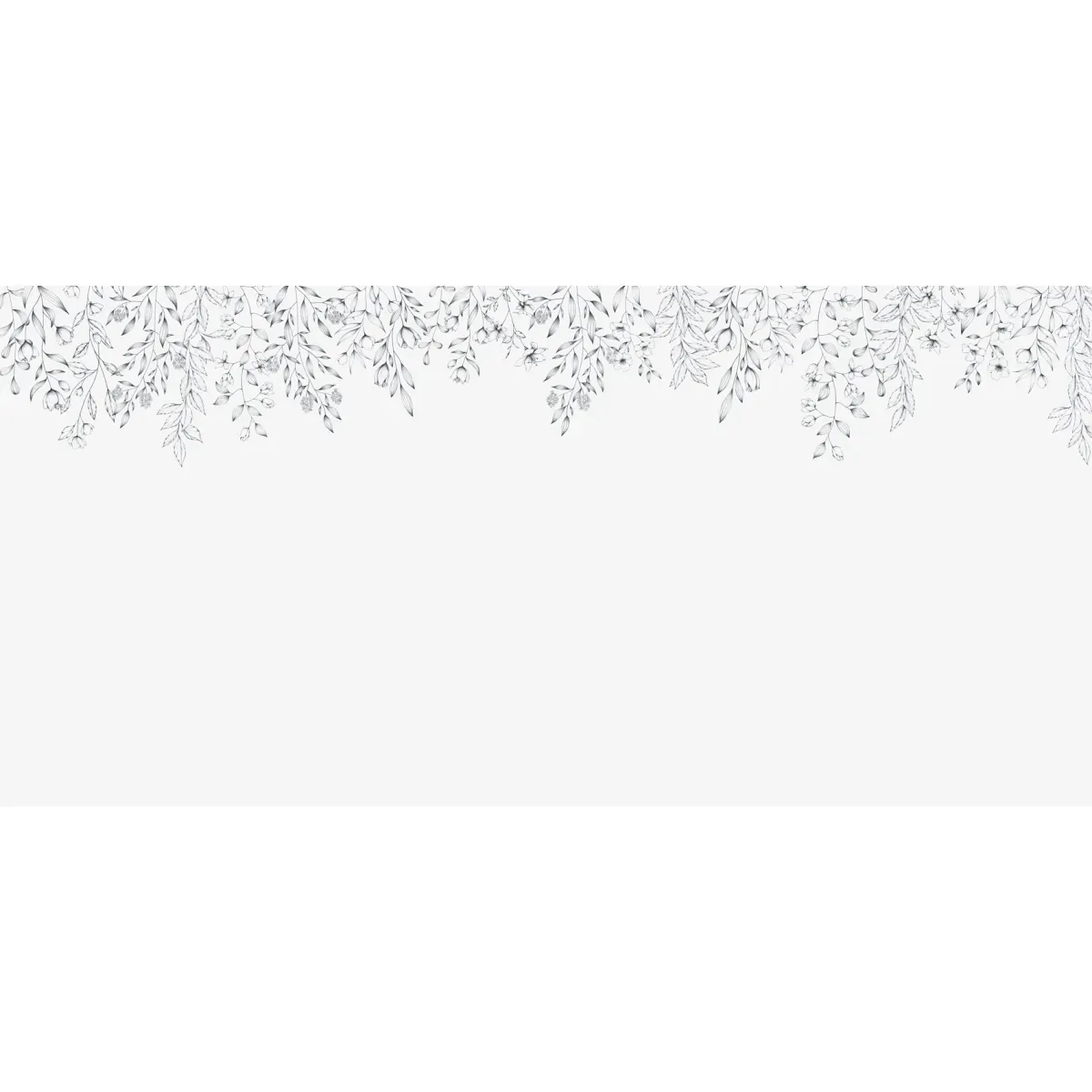 Illustration numéro 2 du produit Papier peint panoramique florale noir et blanc 450x250cm