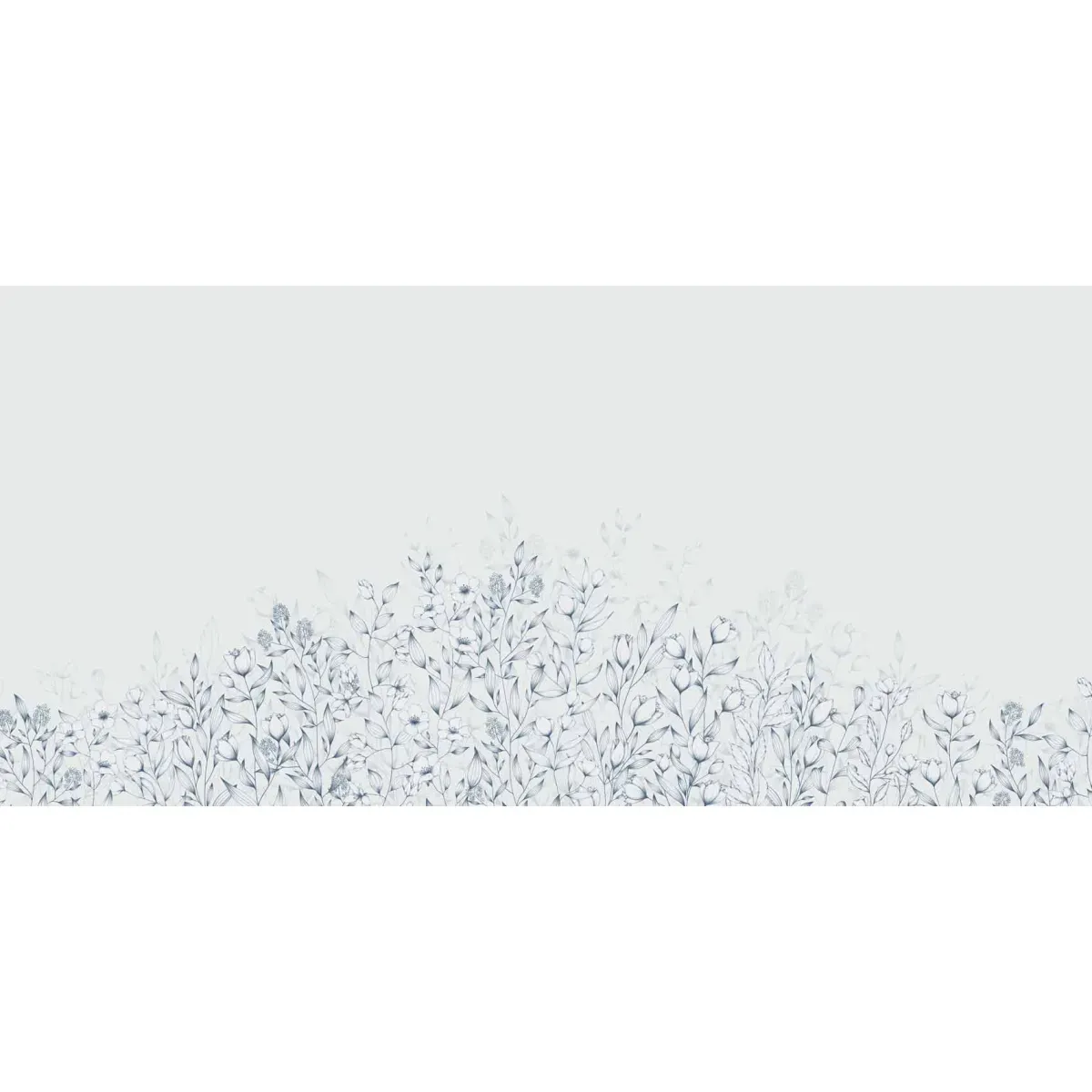 Illustration numéro 2 du produit Papier peint panoramique poésie végétale bleu 150x250cm