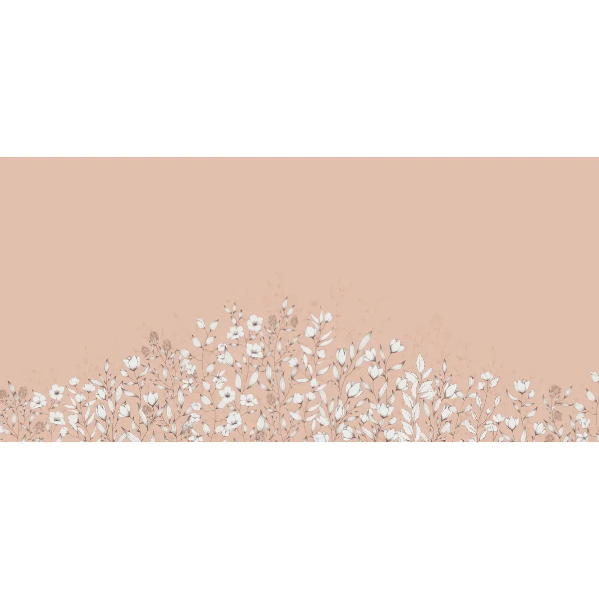 Illustration numéro 2 du produit Papier peint panoramique ode au feuillage rose 450x250cm