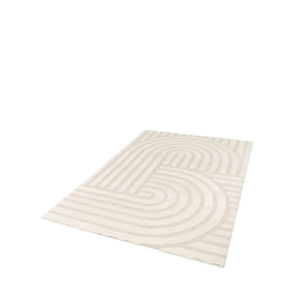 Illustration numéro 2 du produit Tapis contemporain à motif géométrique - 160x230cm Écru Polypropylène