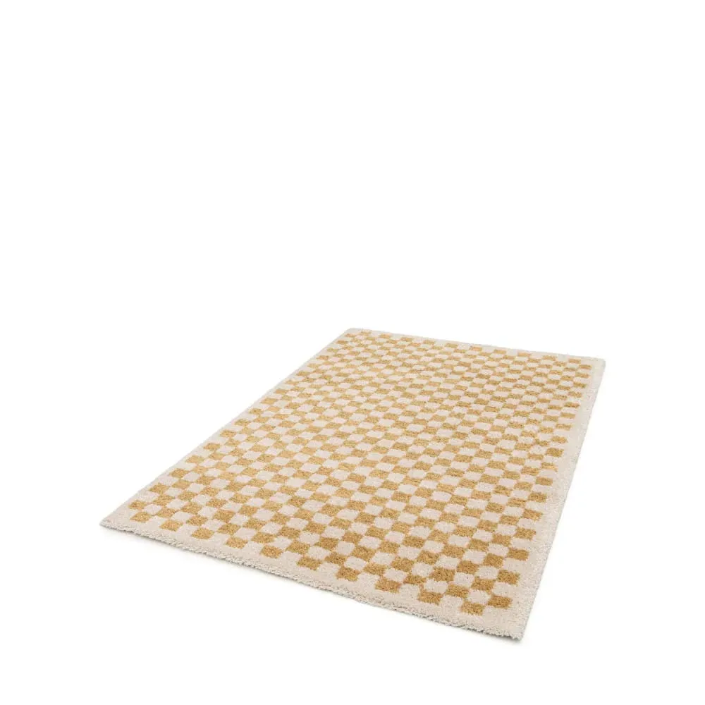 Illustration numéro 2 du produit Tapis damiers - 160x230cm Jaune Polypropylène