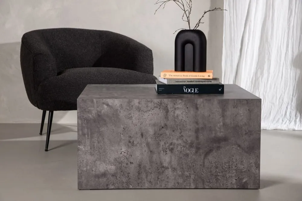 Illustration numéro 2 du produit Table basse effet bois de couleur gris foncé