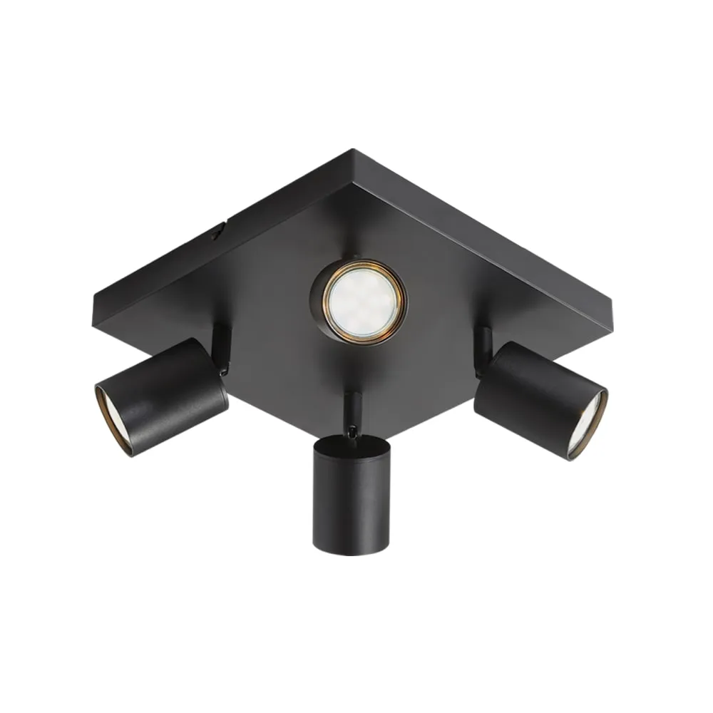 Illustration numéro 2 du produit Spot de plafond, métal, 4 x GU10, noir