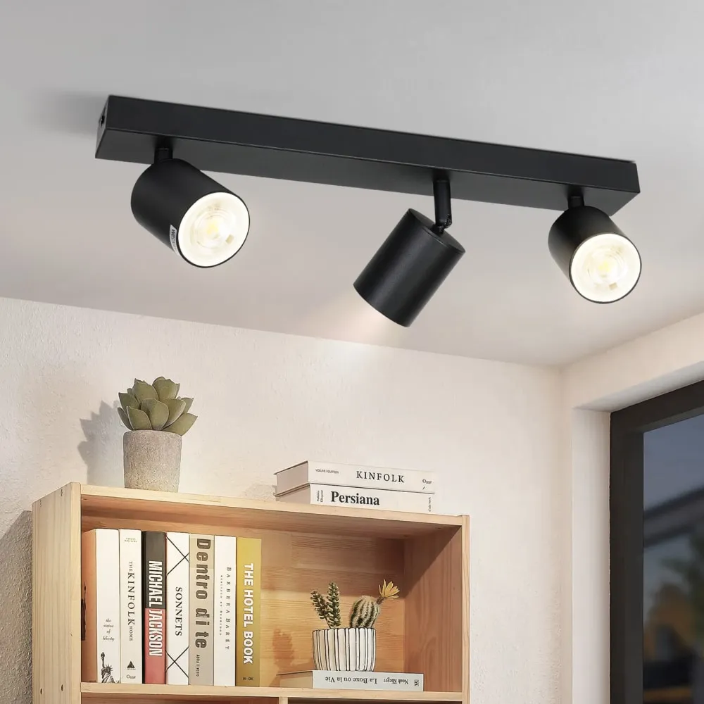 Illustration numéro 2 du produit Spot de plafond, métal, 3 x GU10, noir
