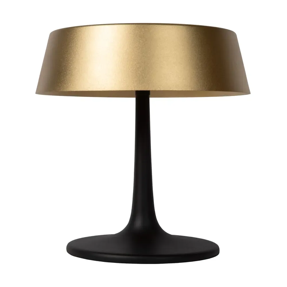 Illustration numéro 2 du produit Lampe de table en métal, or et noir