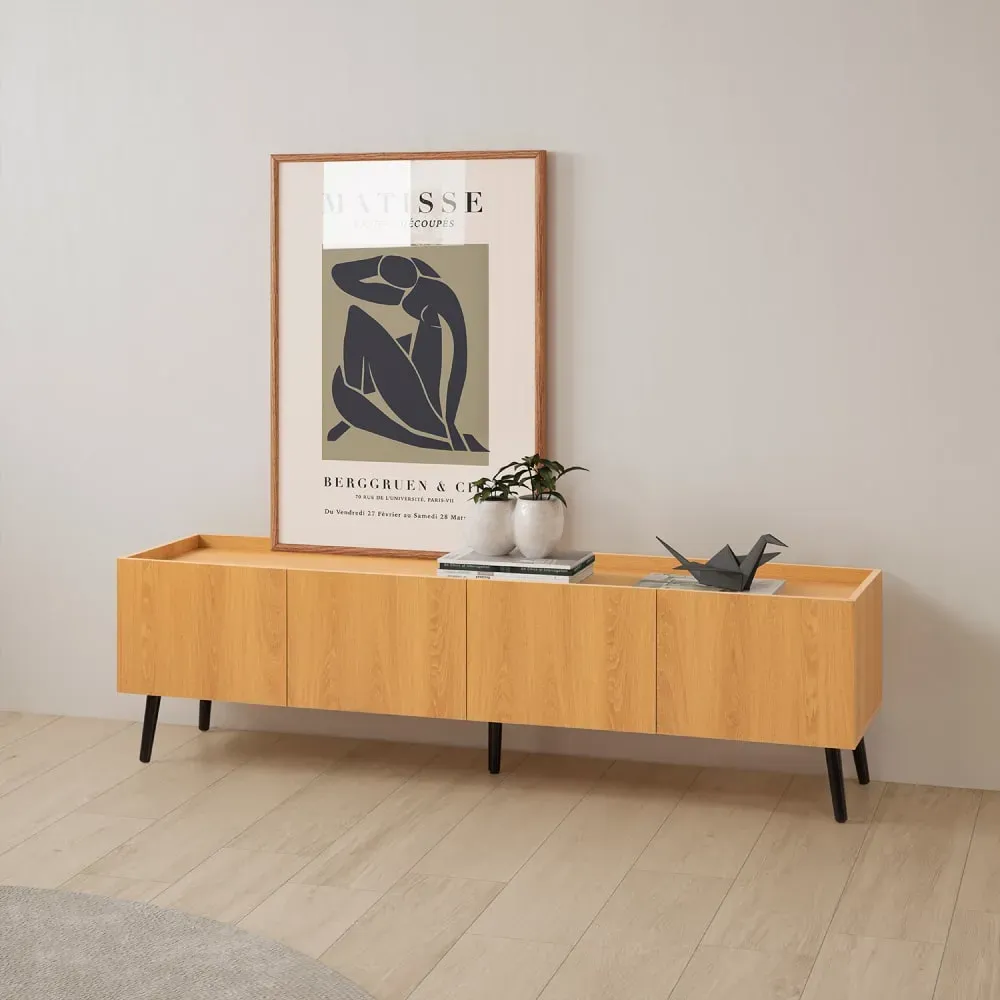 Illustration numéro 2 du produit Meuble Tv 4 portes couleur Chêne