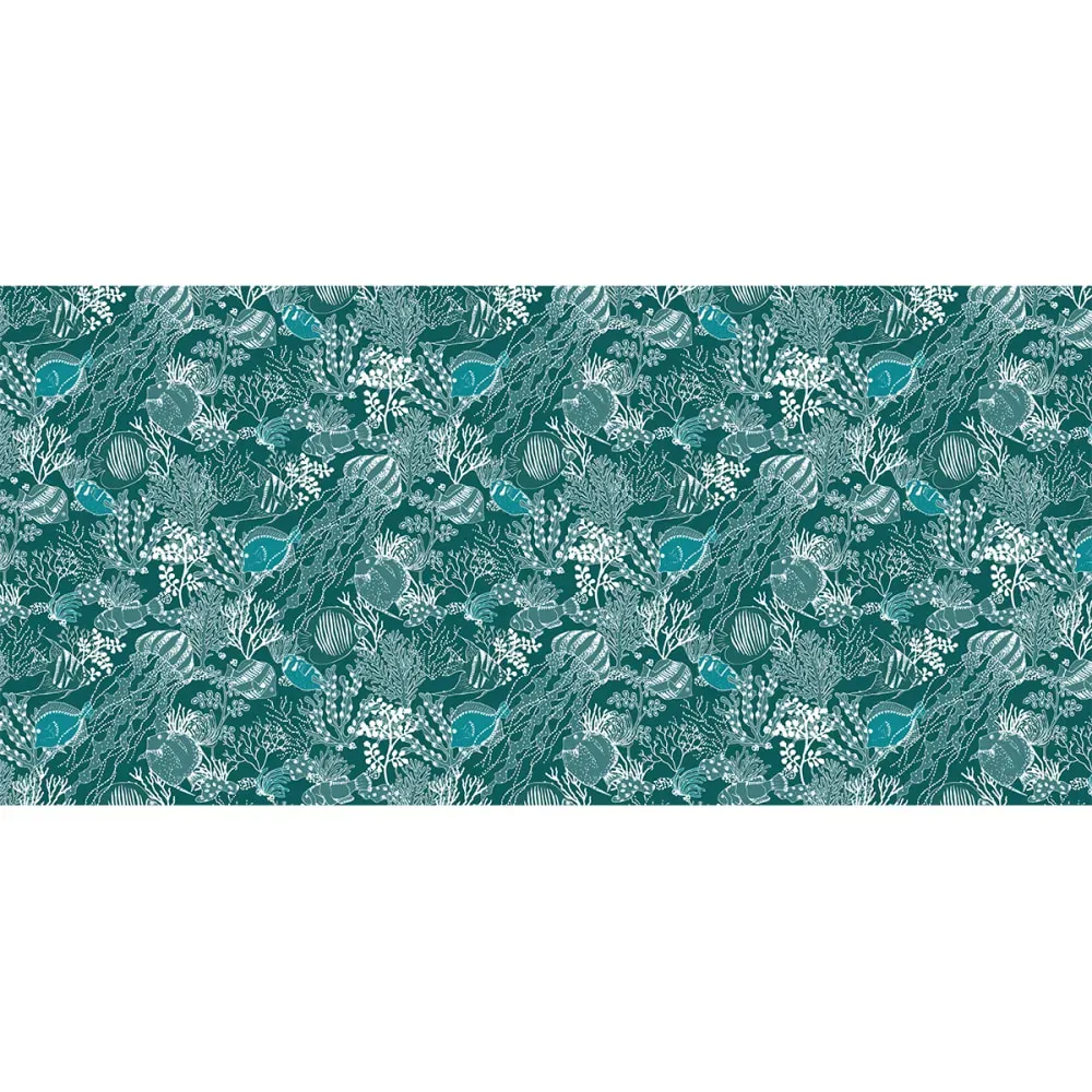 Illustration numéro 2 du produit Papier peint panoramique enfant en apnée vert 300x250cm