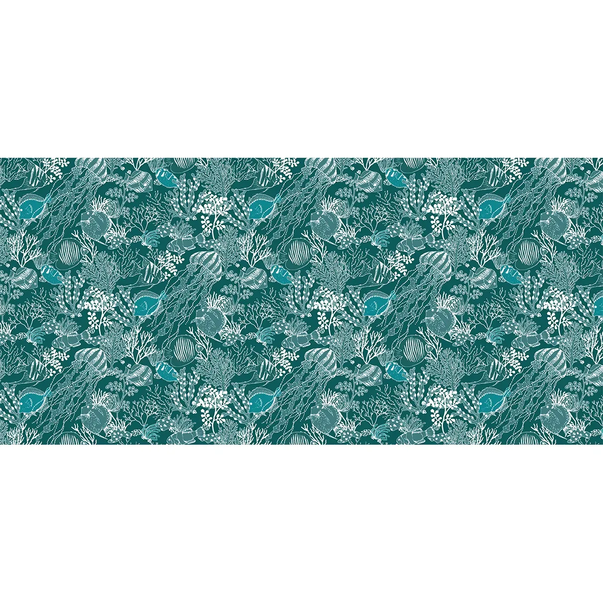 Illustration numéro 2 du produit Papier peint panoramique enfant en apnée vert 150x250cm