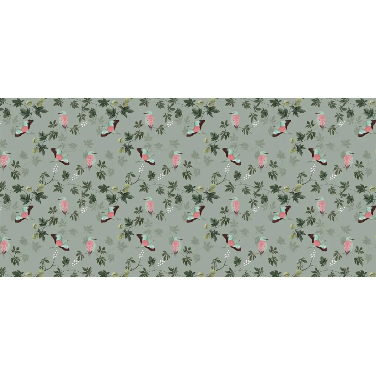 Illustration numéro 2 du produit Papier peint panoramique motif marronniers gris 375x250cm