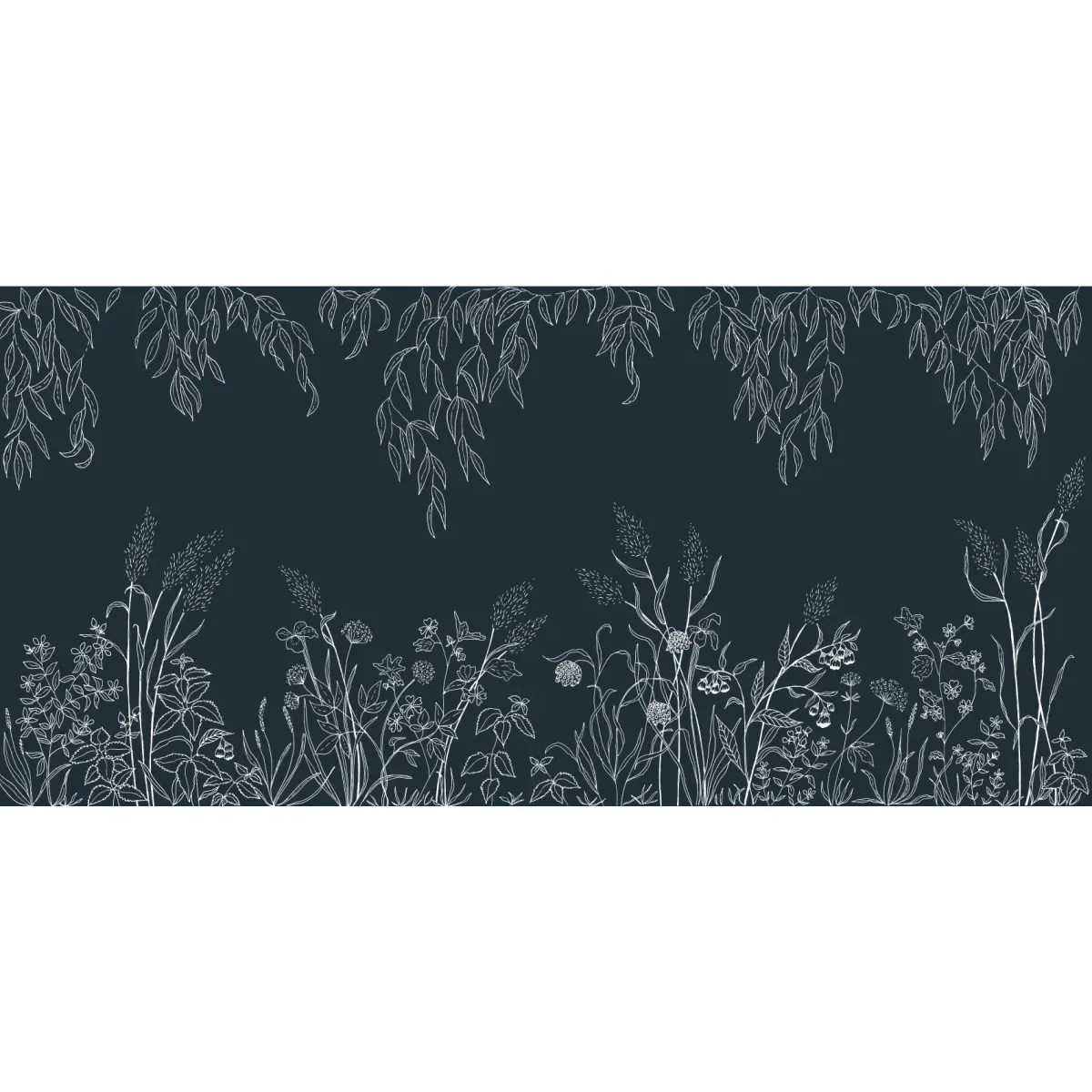 Illustration numéro 2 du produit Papier peint panoramique sous la canopée bleu 525x250cm