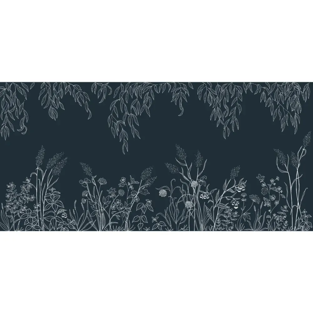 Illustration numéro 2 du produit Papier peint panoramique sous la canopée bleu 300x250cm