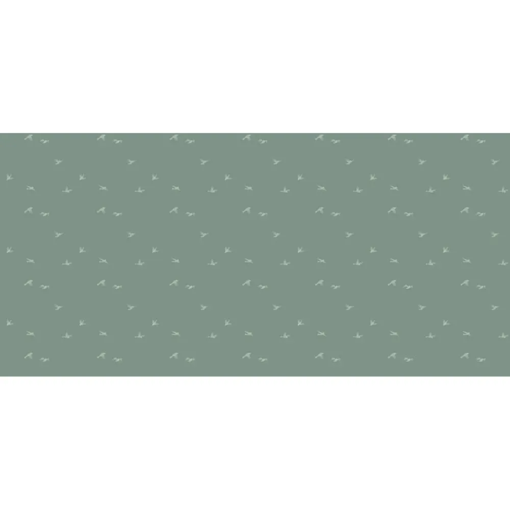 Illustration numéro 2 du produit Papier peint panoramique hirondelles vert 450x250cm