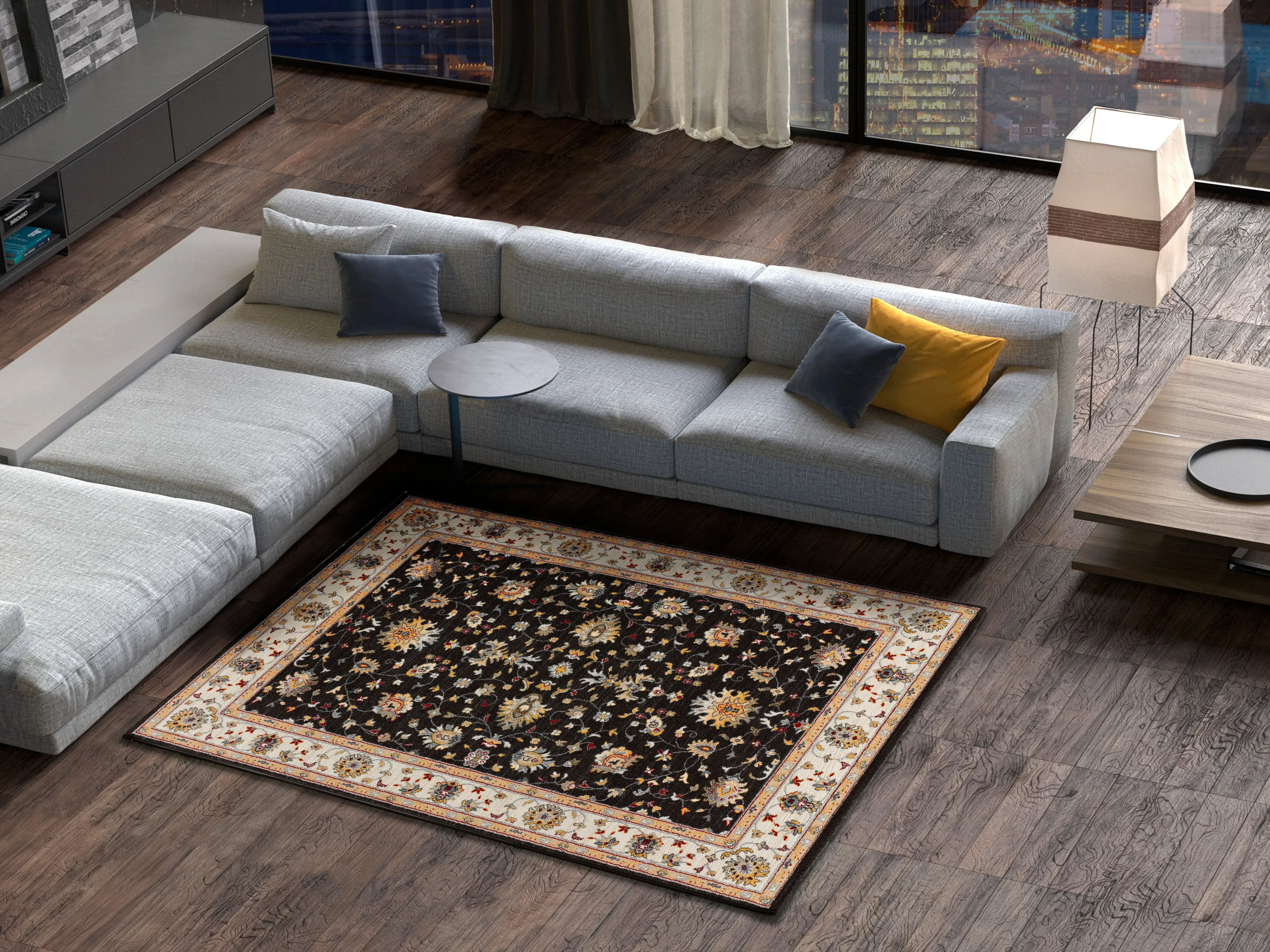 Illustration numéro 2 du produit Tapis classique anthracite/beige 160x230 cm