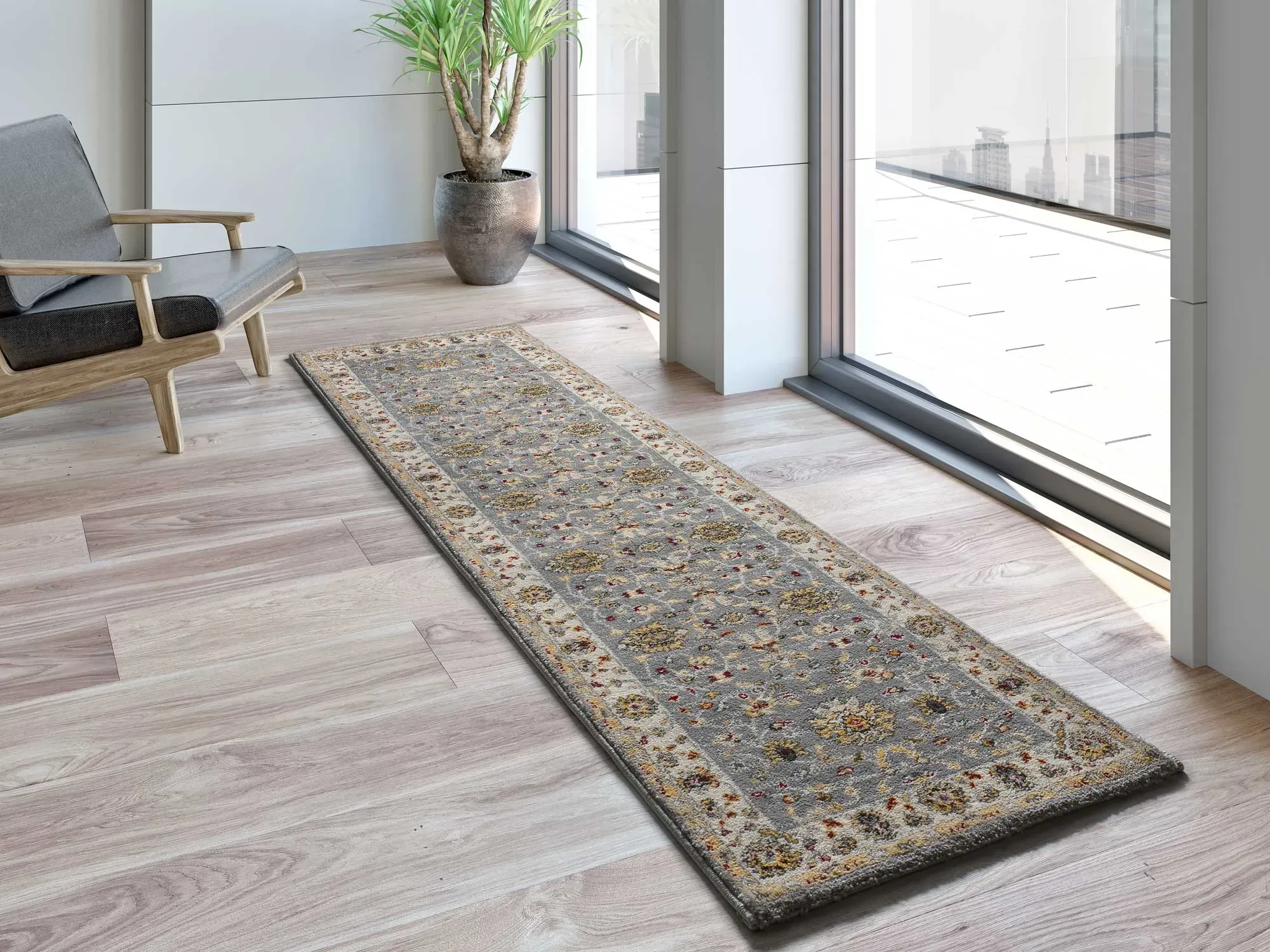 Illustration numéro 2 du produit Tapis de couloir classique argent 67x250 cm