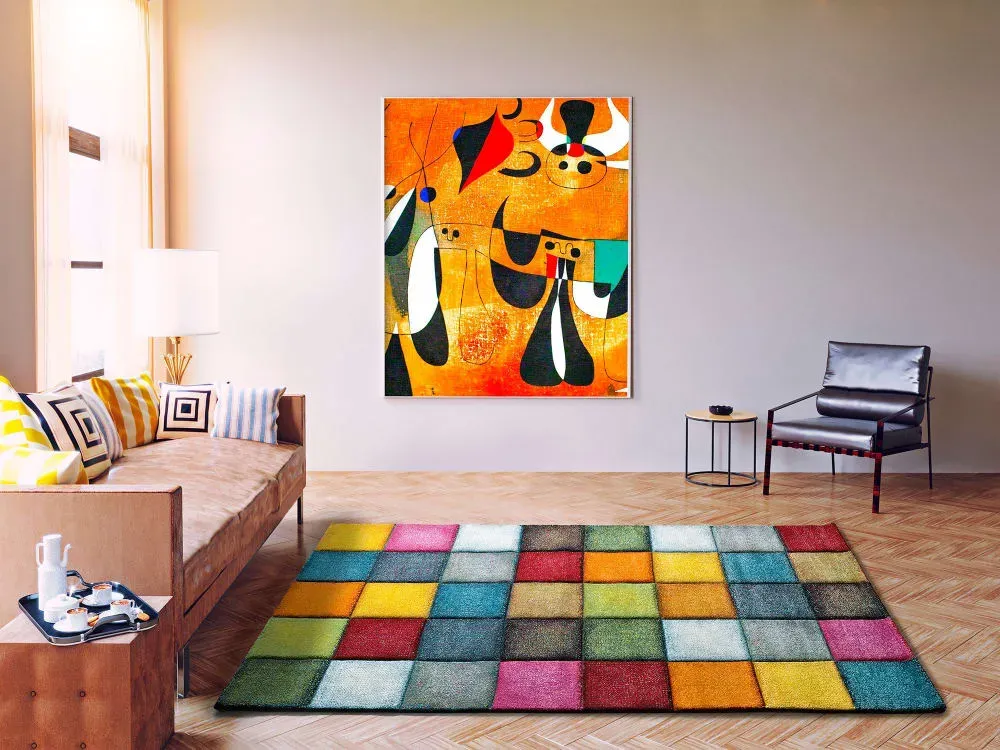 Illustration numéro 2 du produit Tapis à carreaux multicolore 160x230 cm