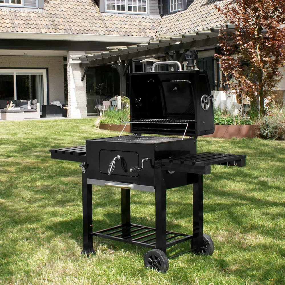 Illustration numéro 2 du produit Barbecue à charbon en acier émaillé noir, grille 55cm