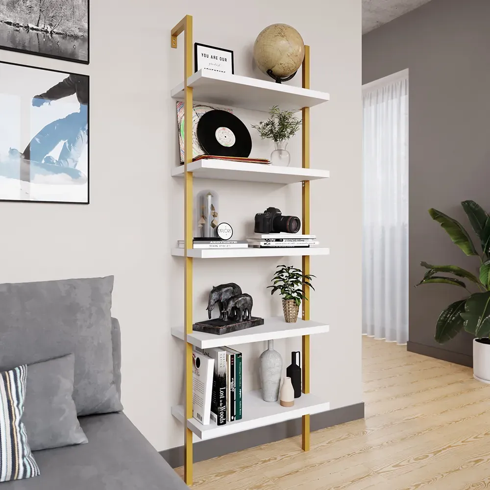 Illustration numéro 2 du produit Étagère échelle , Blanc 60 x 183cm