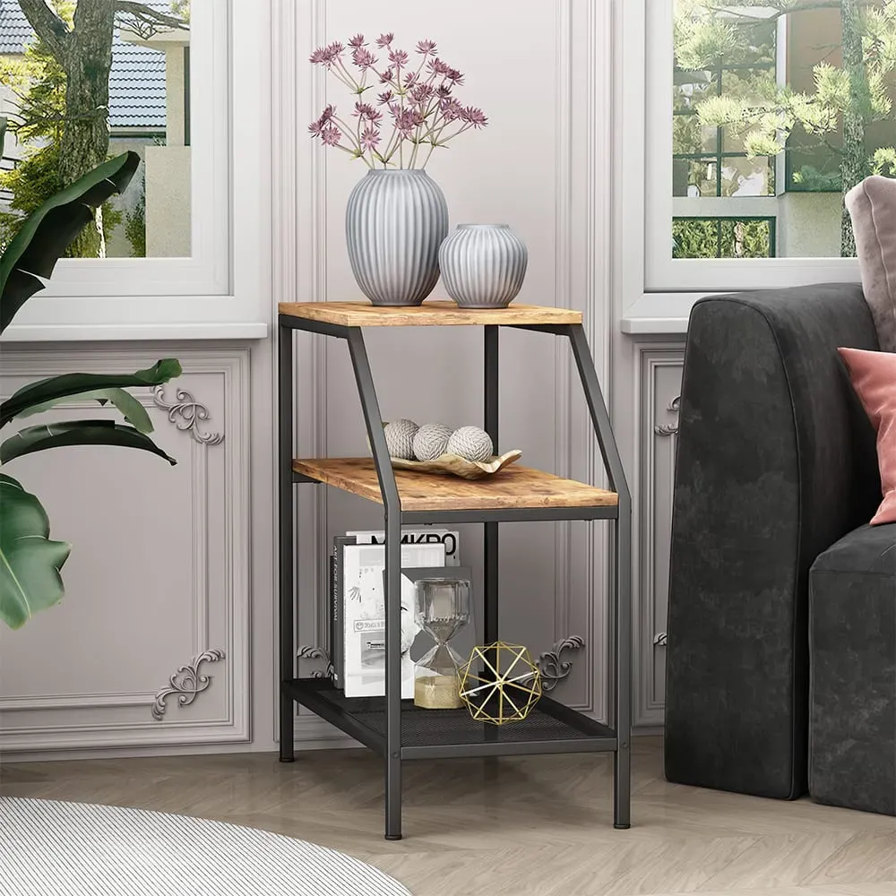 Illustration numéro 2 du produit Table basse avec 2 compartiments ouverts Chêne rustique 30x61,5cm