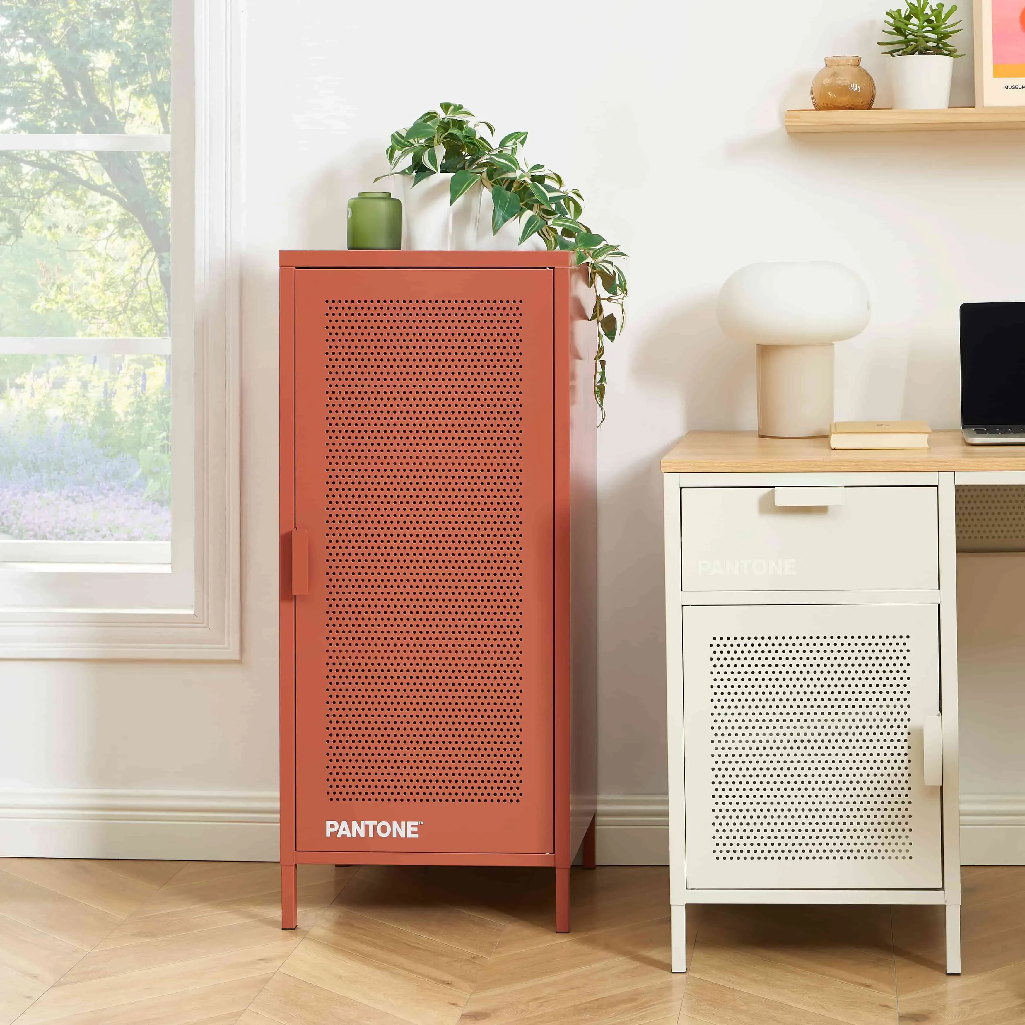 Illustration numéro 2 du produit Caisson de bureau métal terracotta h105cm