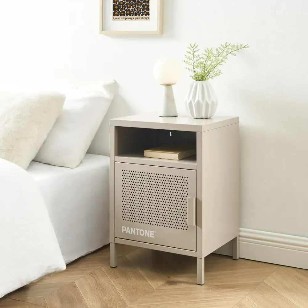 Illustration numéro 2 du produit Table de chevet métal taupe 40cm