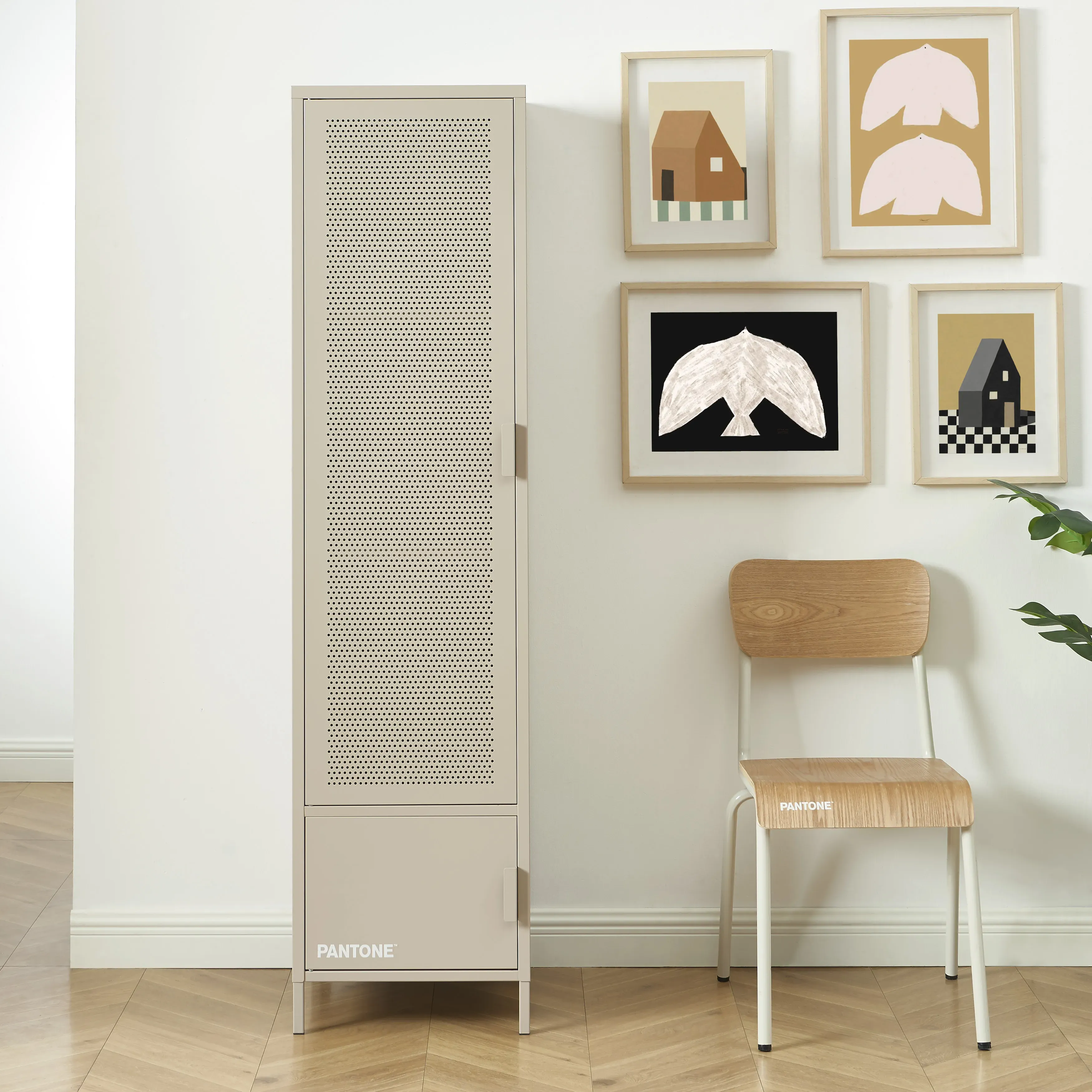 Illustration numéro 2 du produit Vestiaire métal taupe h180cm