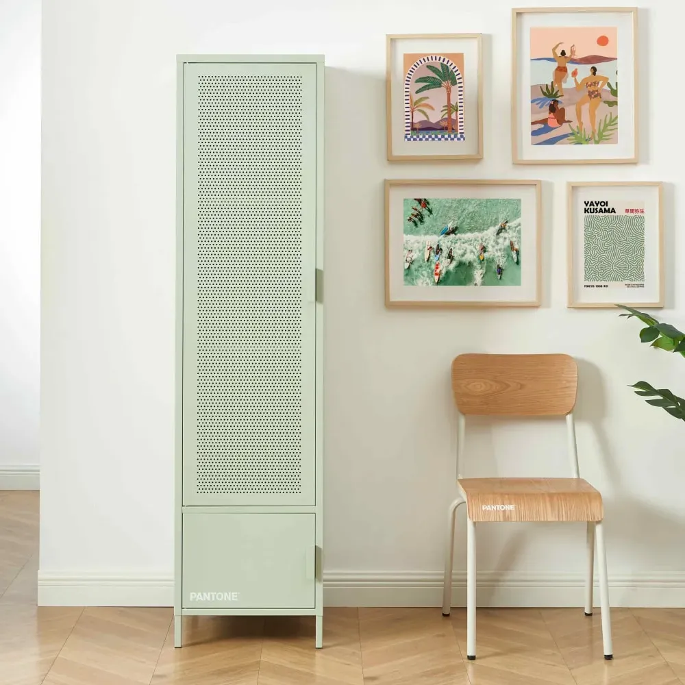 Illustration numéro 2 du produit Vestiaire métal vert amande h180cm