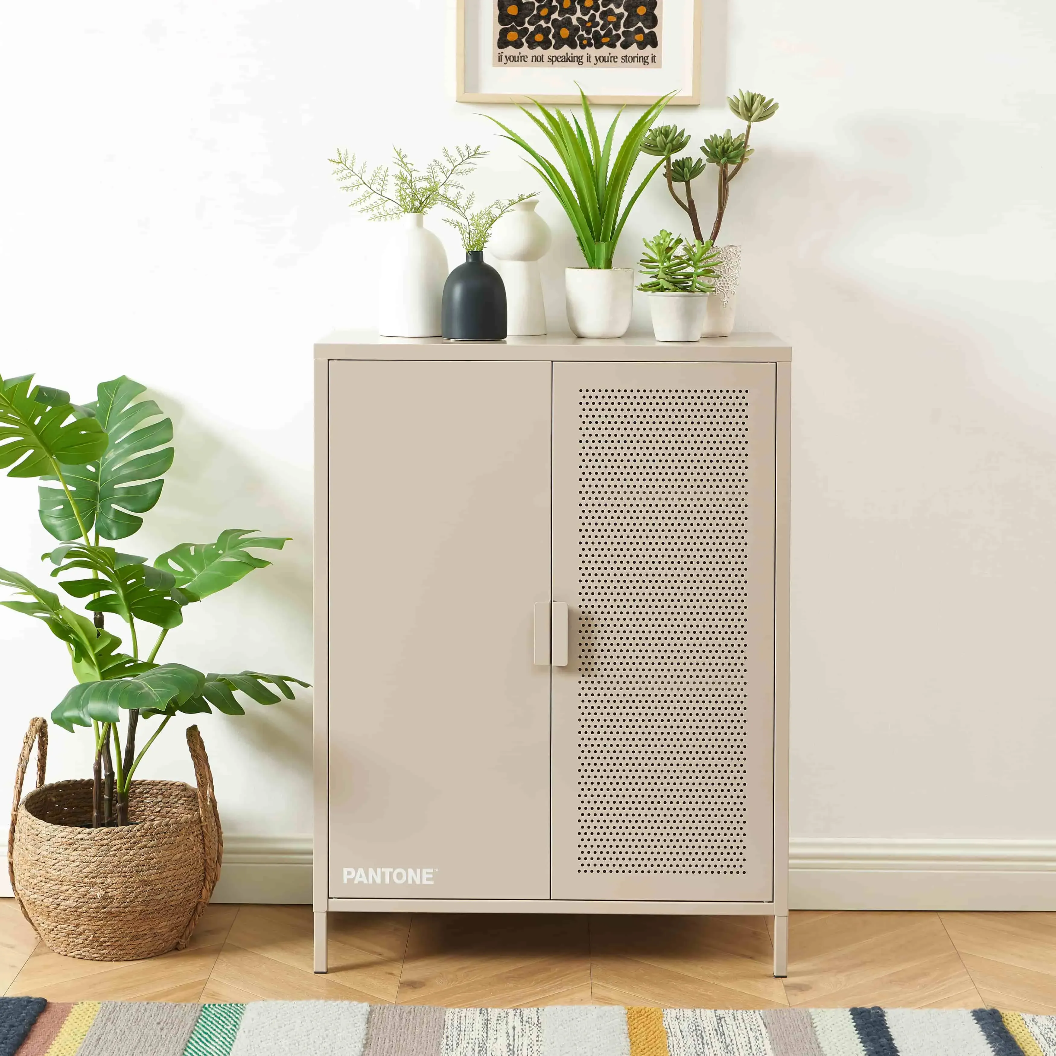 Illustration numéro 2 du produit Buffet métal taupe h100cm