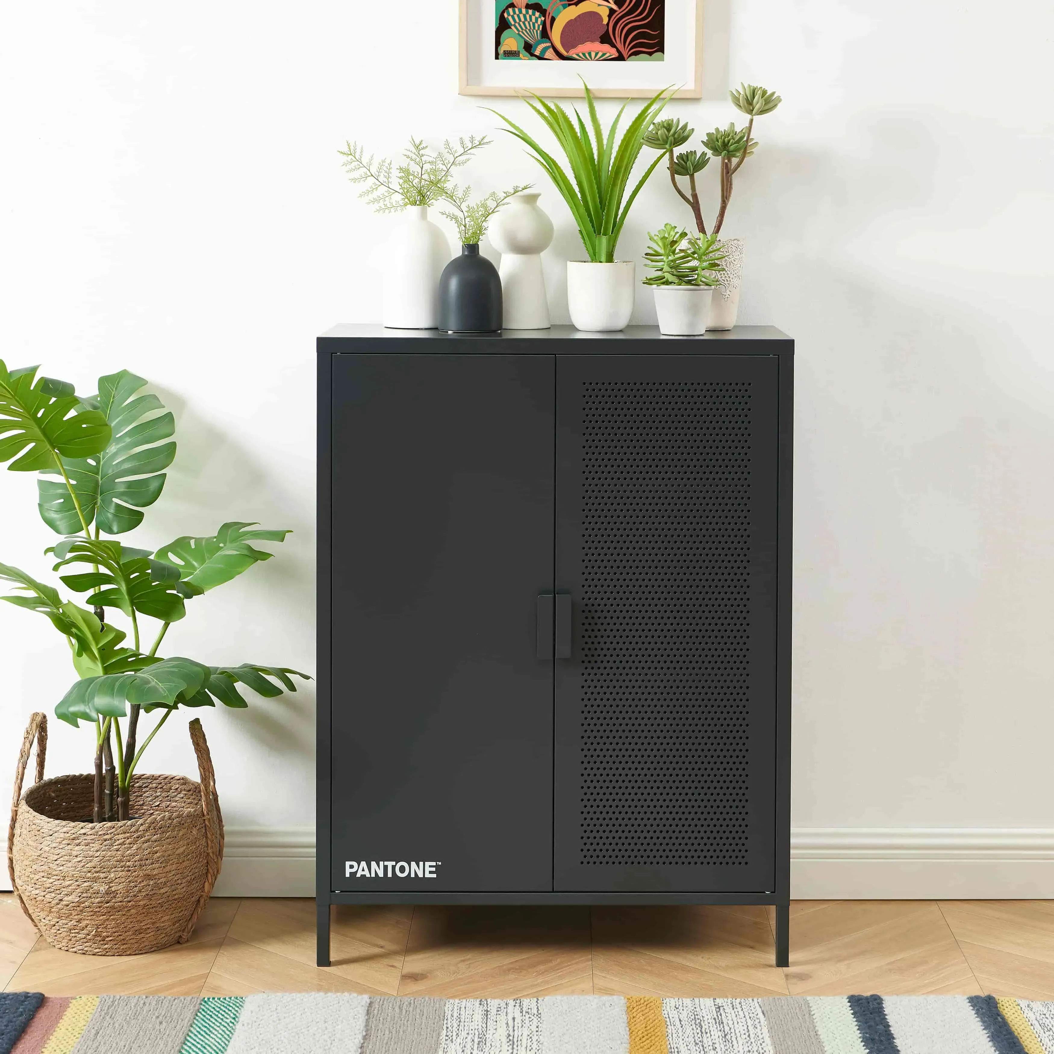 Illustration numéro 2 du produit Buffet métal gris anthracite h100cm