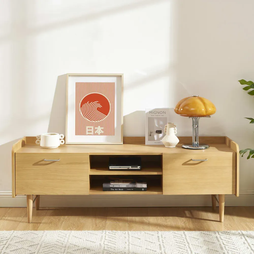 Illustration numéro 2 du produit Meuble TV placage chêne 53cm