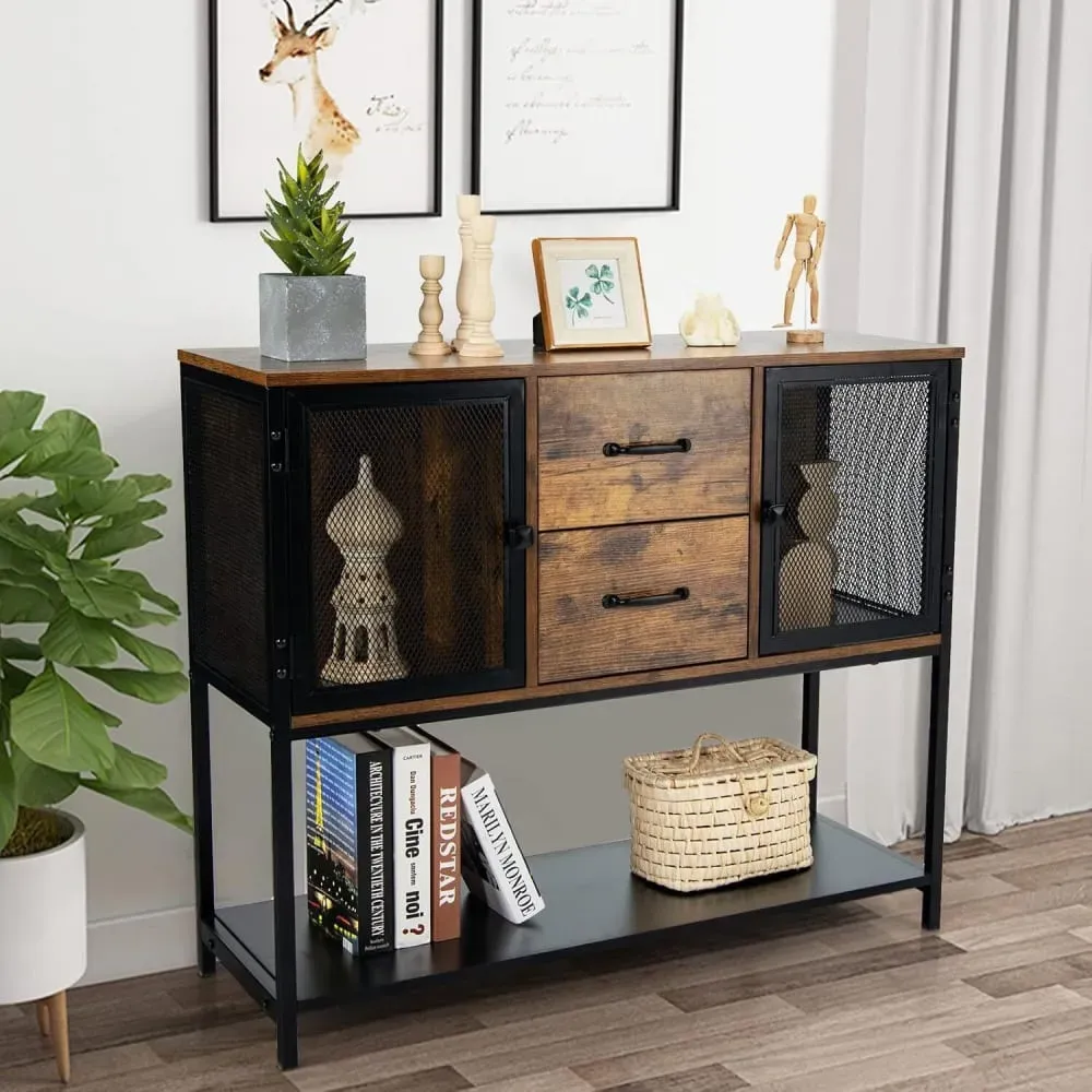 Illustration numéro 2 du produit Buffet de cuisine industriel marron