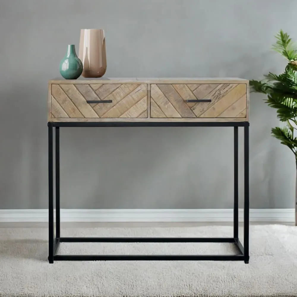 Illustration numéro 2 du produit Console  2 tiroirs en manguier massif