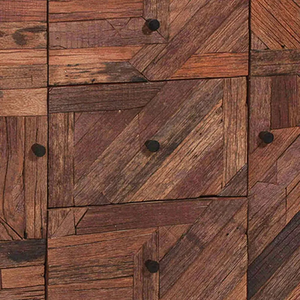 Illustration numéro 2 du produit Buffet 2 portes 3 tiroirs en métal noir et bois recyclé