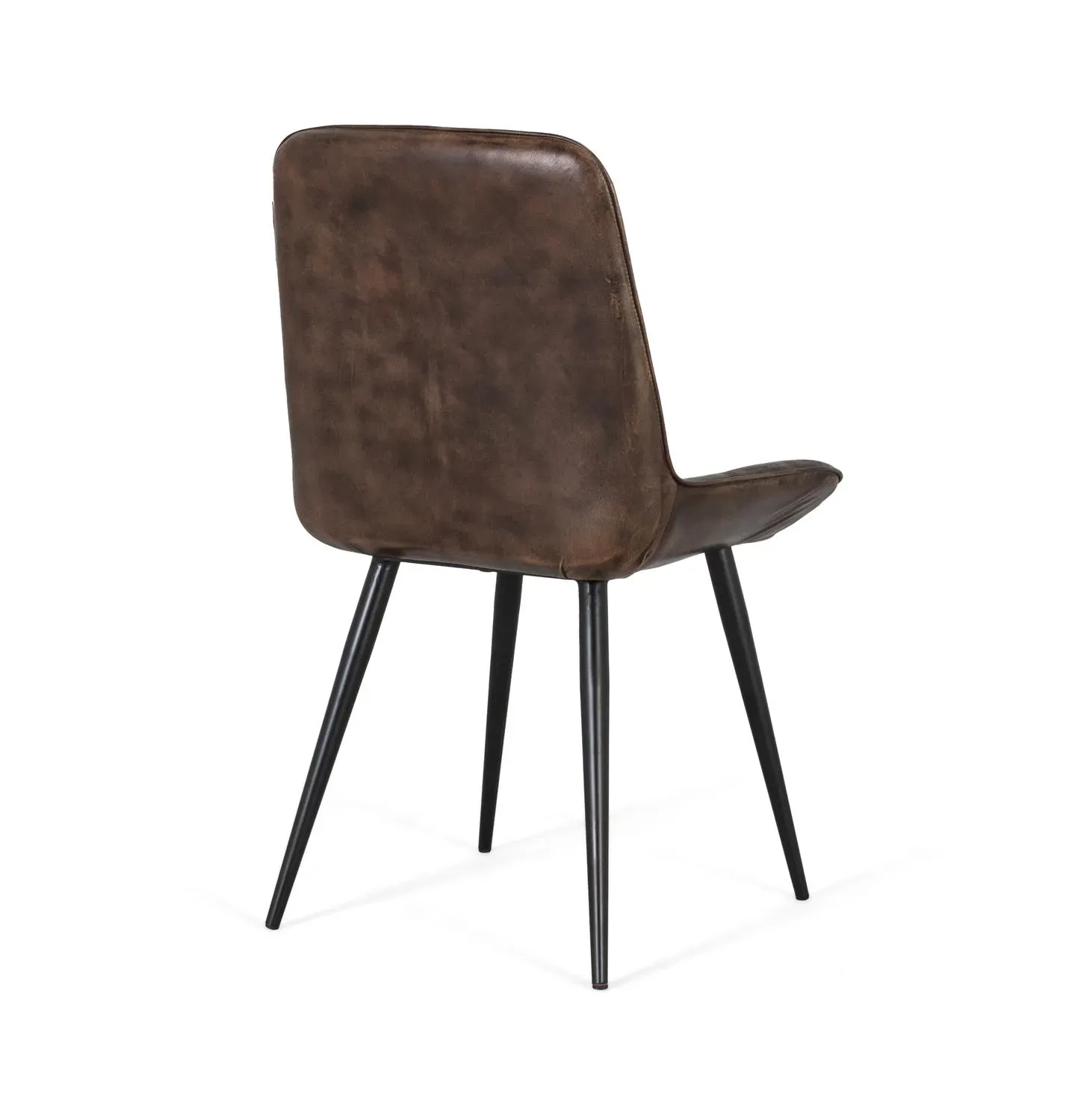 Illustration numéro 2 du produit Chaise rembourrée en cuir gris cendré