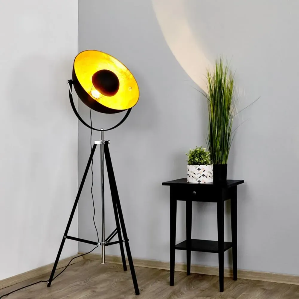 Illustration numéro 2 du produit Lampadaire Trepied en Métal Noir