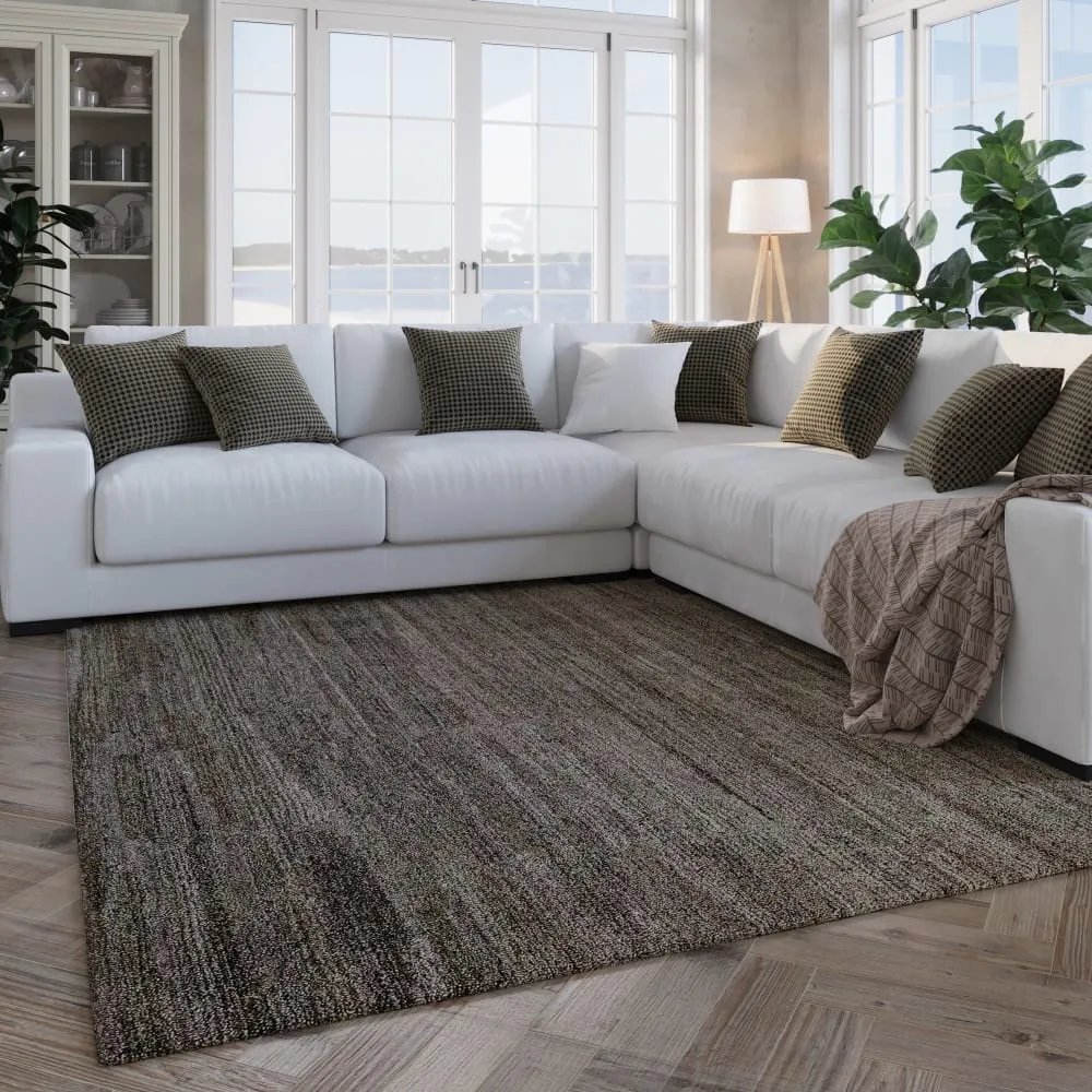 Illustration numéro 2 du produit Tapis  tufté main taupe 110x170