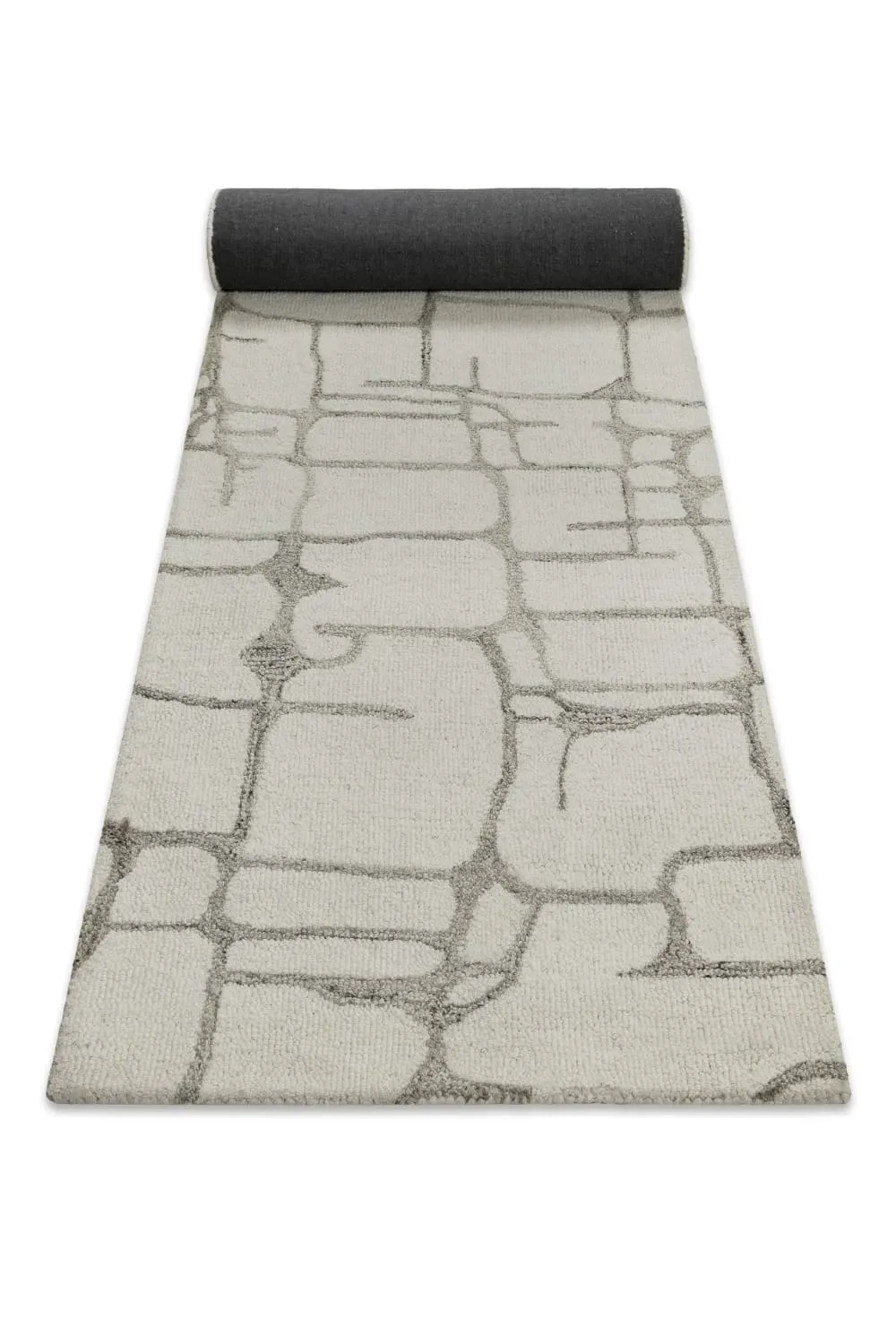 Illustration numéro 2 du produit Tapis pure laine tufté main crème 80x230