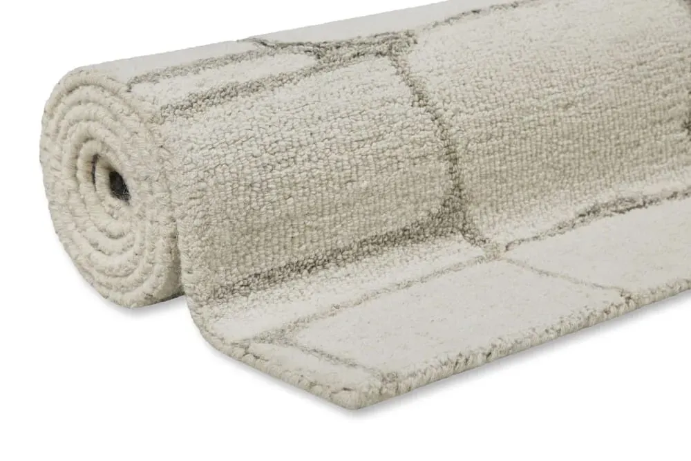 Illustration numéro 2 du produit Tapis pure laine tufté main crème 140x200