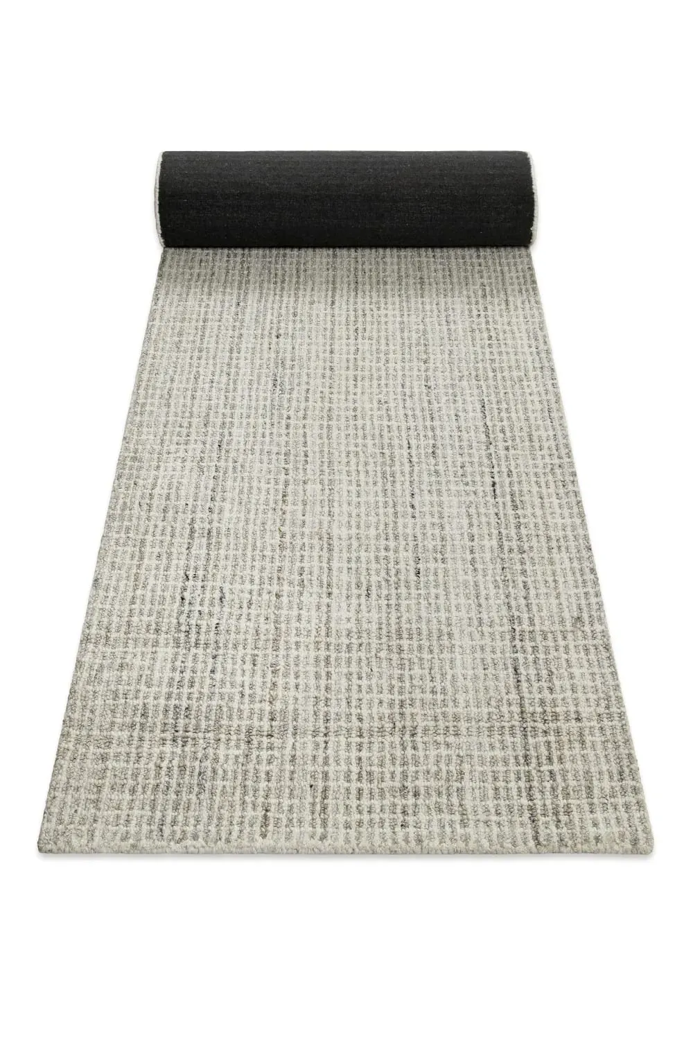 Illustration numéro 2 du produit Tapis pure laine tufté main gris clair 80x300