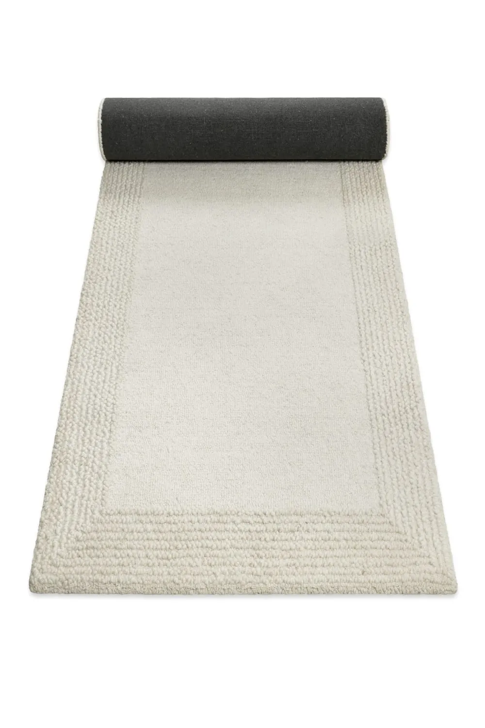 Illustration numéro 2 du produit Tapis pure laine tufté main crème 80x230