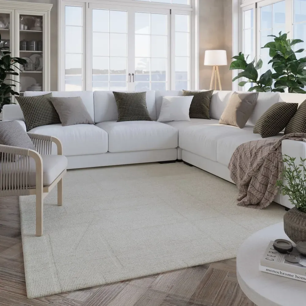 Illustration numéro 2 du produit Tapis  tufté main crème 40x60