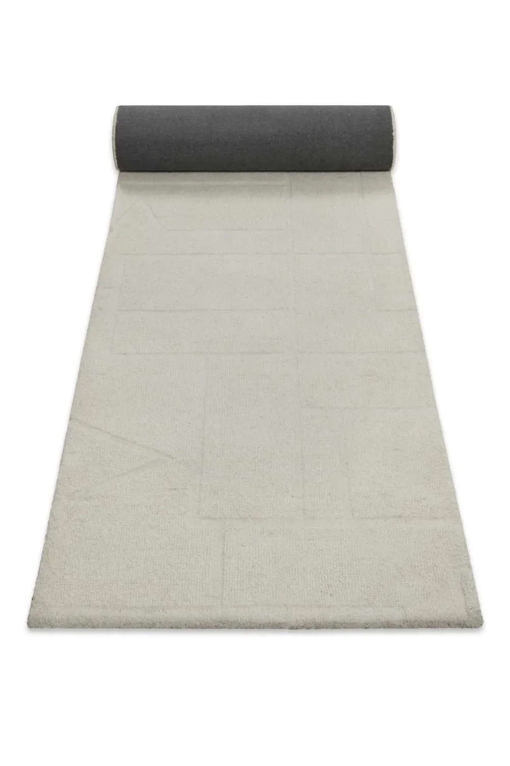 Illustration numéro 2 du produit Tapis  tufté main crème 80x300