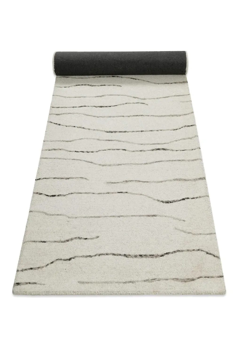Illustration numéro 2 du produit Tapis pure laine tufté main crème 80x230