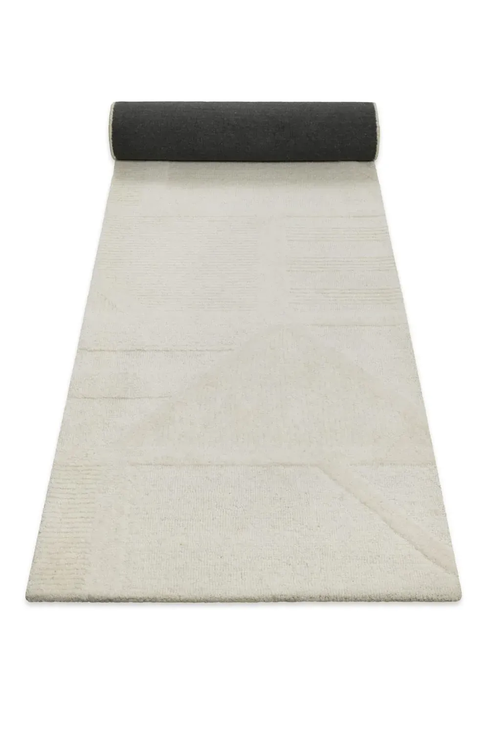 Illustration numéro 2 du produit Tapis pure laine tufté main crème 80x300