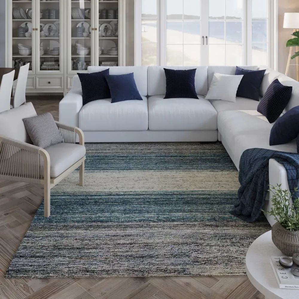 Illustration numéro 2 du produit Tapis tufté main rayures 140x200