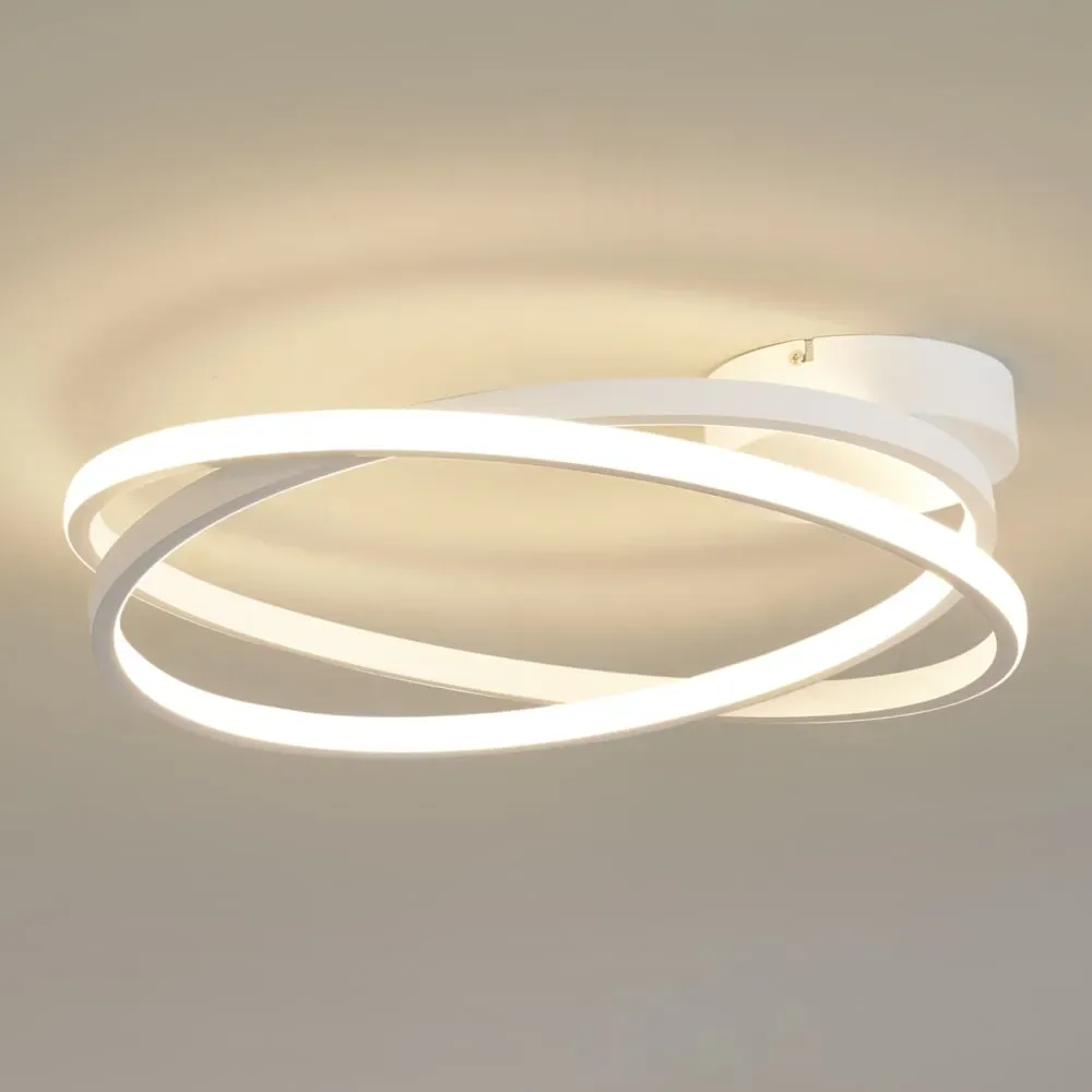 Illustration numéro 2 du produit Plafonnier en aluminium, fer et pvc Blanc 50.8 cm